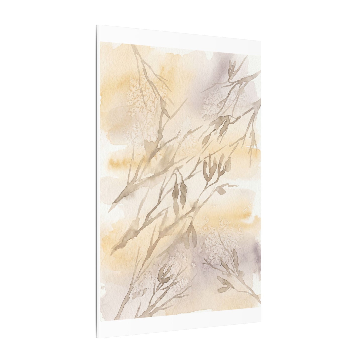 Shadow Play Winter Canvas Art | Japandi Warm Design