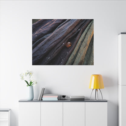 Silk Drape Shadow Zen Canvas Art | Moody Dark Japandi Art
