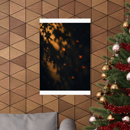 Autumn Shadow Play Moody Minimal Wall Art Print | Sophisticated Decor
