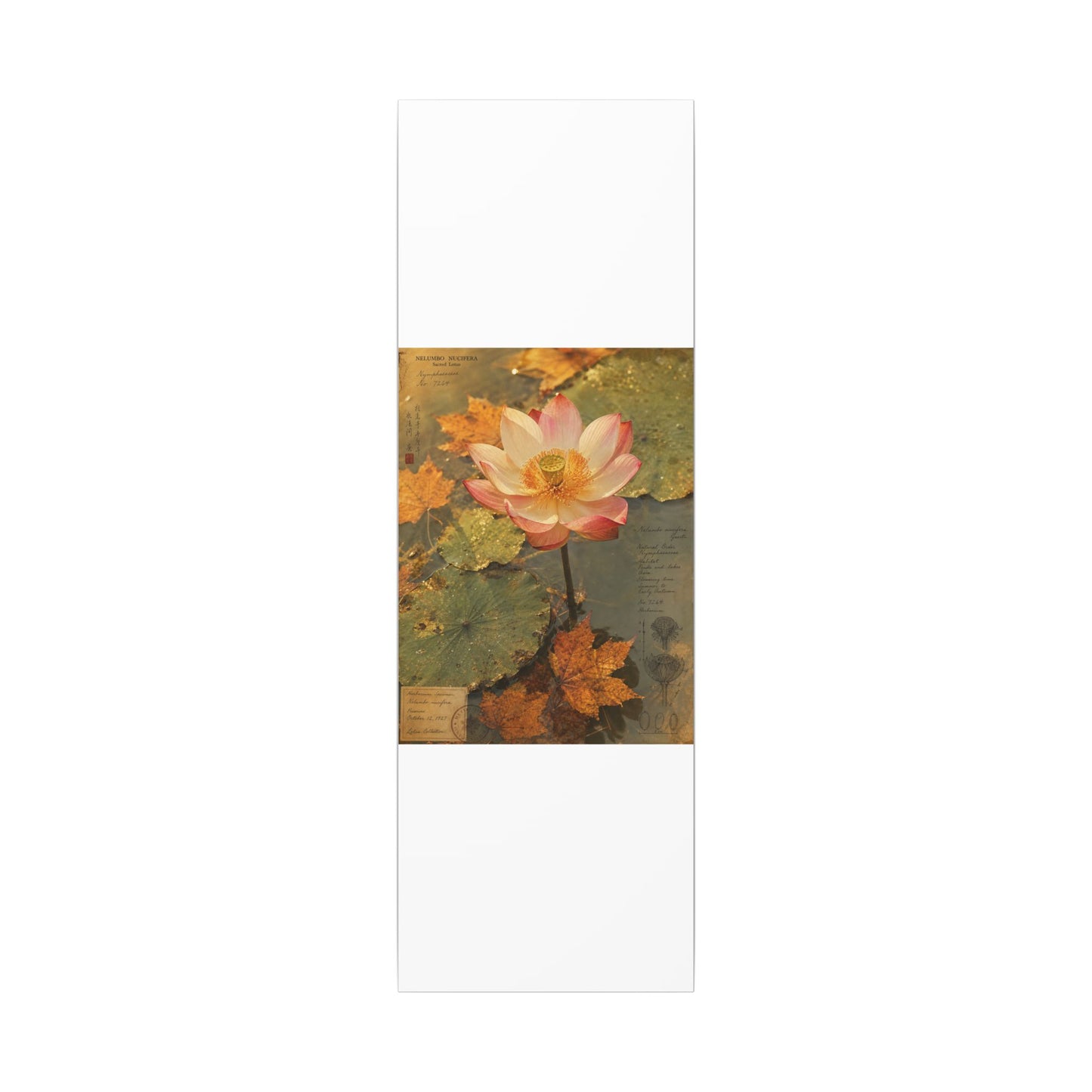 Autumn Lotus Flower Herbarium Canvas Art | Rustic Decor