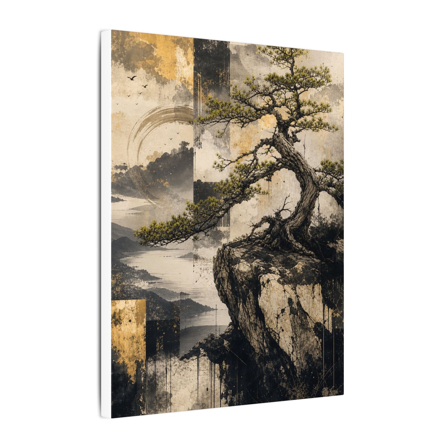 Golden Hour Pine Tree Canvas Art - Japandi Datsuzoku