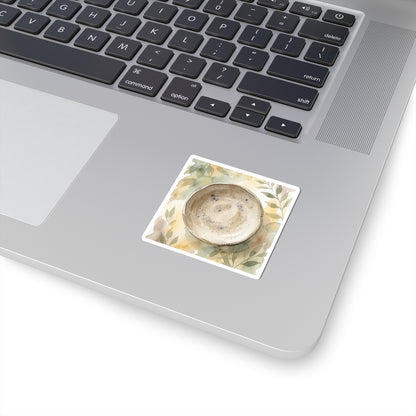Japandi Ceramic Bowl in Golden Hour | Watercolor Sticker
