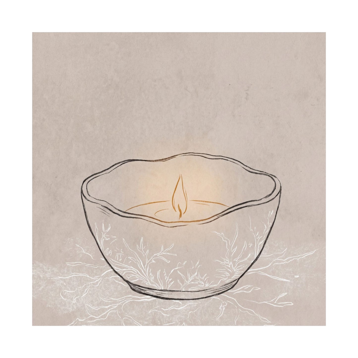 Ceramic Bowl Winter Wall Art Print | Japandi Warm Design