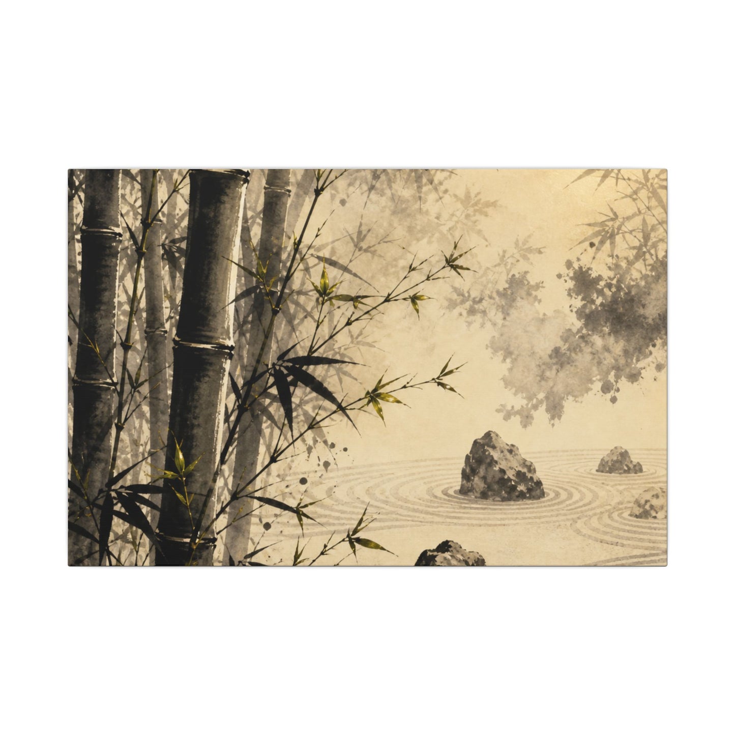 Peaceful Bamboo Grove Canvas Art - Karesansui Zen