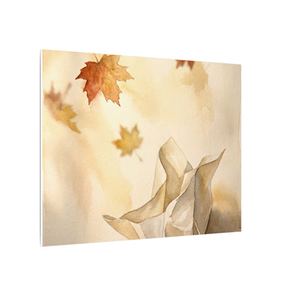 Japandi Paper Fold in Golden Hour | Watercolor Canvas Art