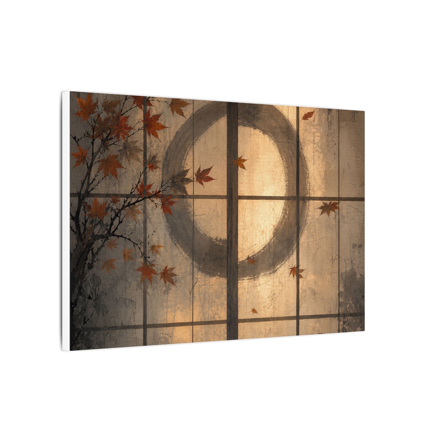 Shoji Screen Texture Canvas Art | Earthy Japandi Art