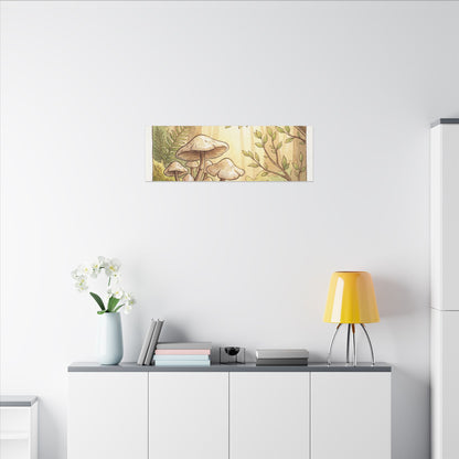 Spring Wild Mushrooms Mushroom Illustration Canvas Art | Cozy Decor