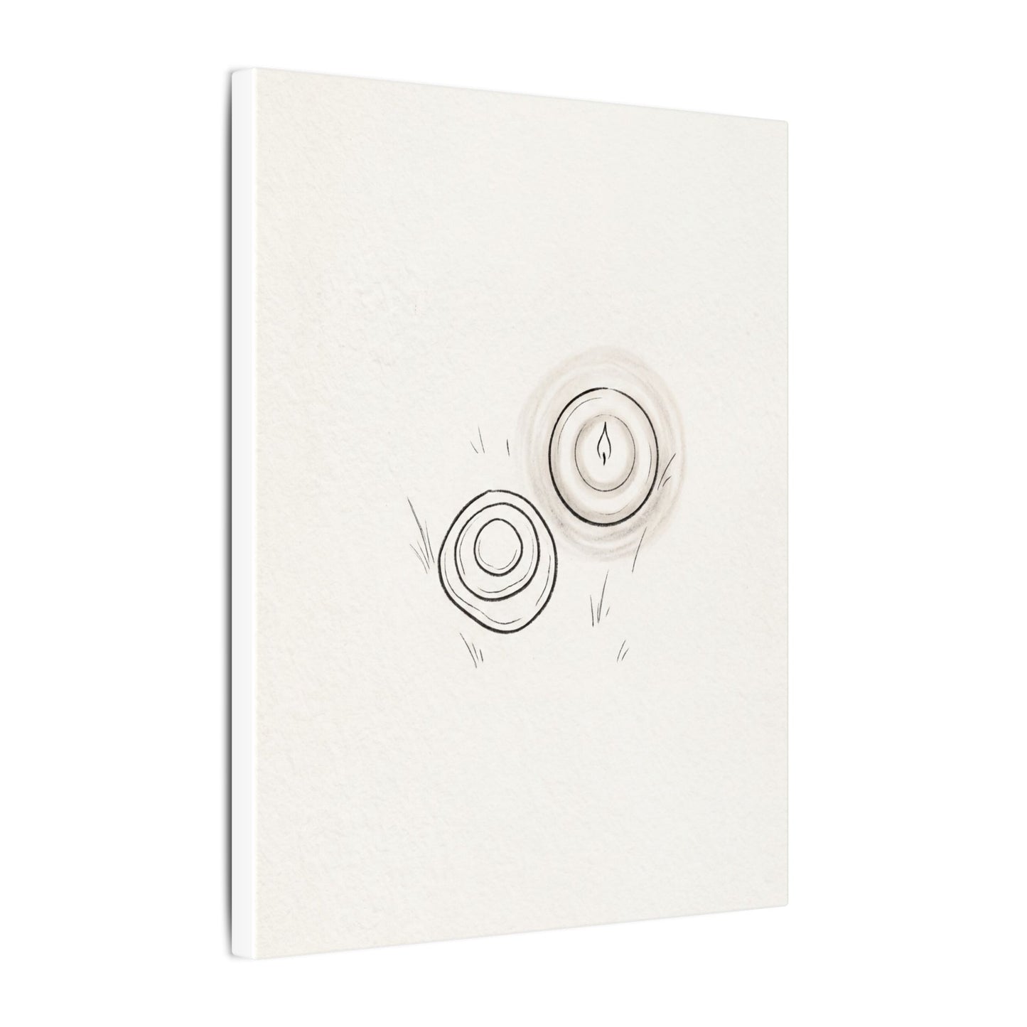River Stones Canvas Art | Winter Japandi Minimal Line Art
