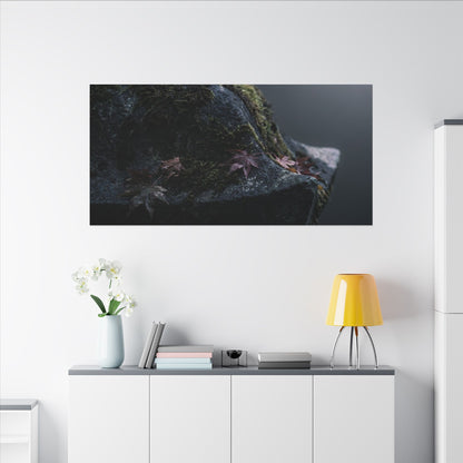 Stone Lantern Moody Minimal Canvas Art | Sophisticated Dark Japandi Art