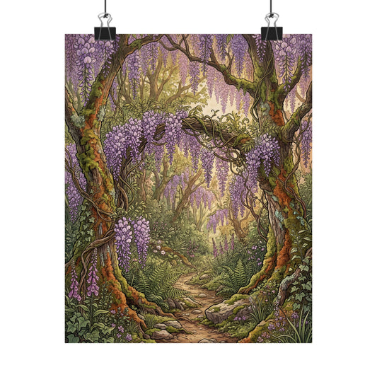 Wisteria Vintage Botanical Wall Art Print | Enchanting Cottagecore Art Art Print