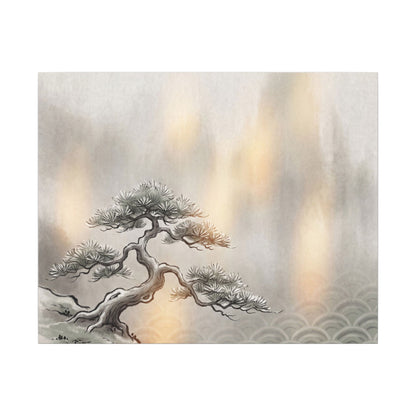 Pine Tree Canvas Art | Winter Japandi Japanese Pattern Art