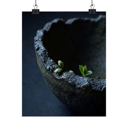 Datsuzoku Ceramic Bowl Wall Art Print - Dark Japandi Moody Minimal Art Print