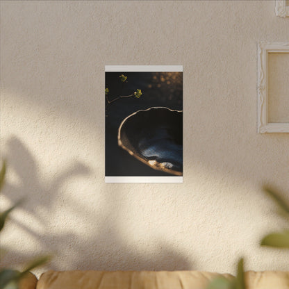 Ma Ceramic Bowl Canvas Art - Dark Japandi Shadow Zen