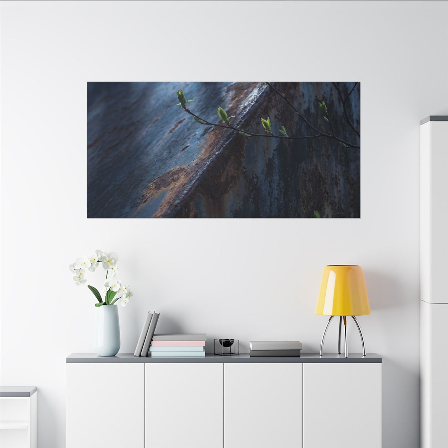Rust Patina Canvas Art | Spring Dark Japandi Shadow Zen Art