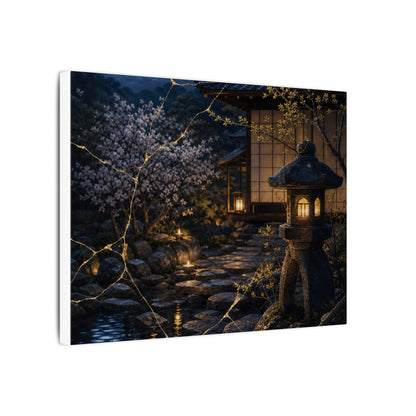Seijaku Moonlit Garden Canvas Art - Kintsugi Gold Vein