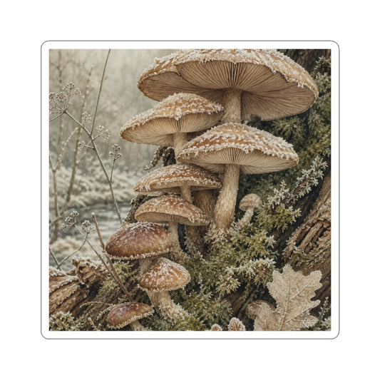 Wild Mushrooms Sticker | Winter Cottagecore Forest Whimsy Art