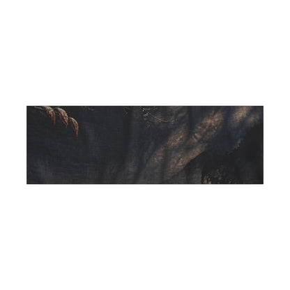 Atmospheric Silk Drape Canvas Art - Charcoal Ink Dark Japandi