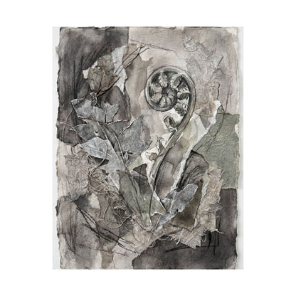 Mono No Aware Fern Unfurling Wall Art Print - Japandi Texture