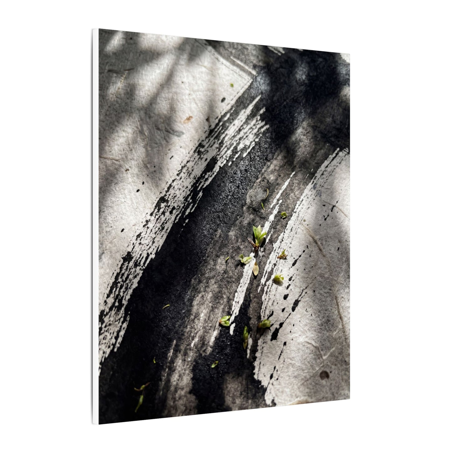 Ink Brushstroke Canvas Art | Spring Dark Japandi Moody Minimal Art