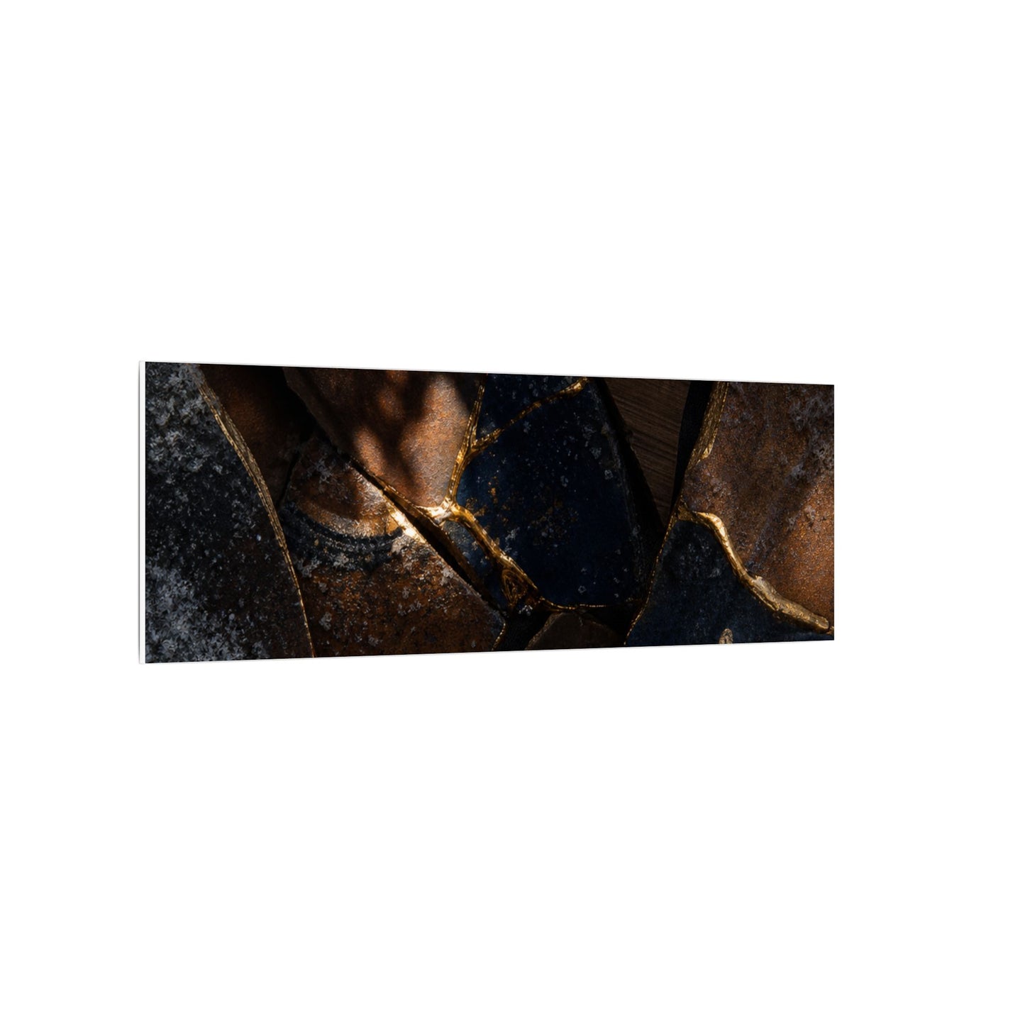 Fukinsei Broken Pottery Canvas Art - Dark Japandi Dark Texture
