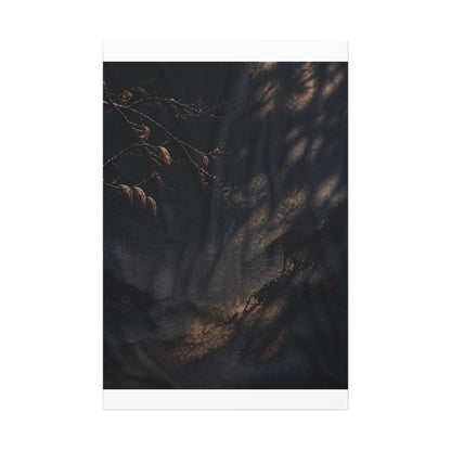 Atmospheric Silk Drape Canvas Art - Charcoal Ink Dark Japandi