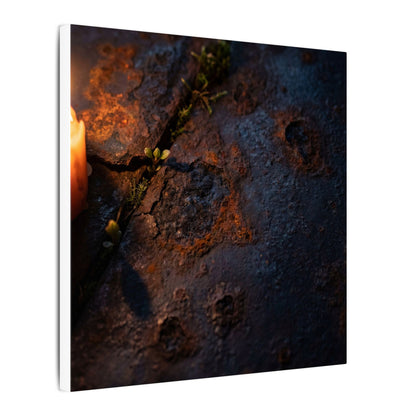 Candlelight Rust Patina Canvas Art - Dark Japandi Ma