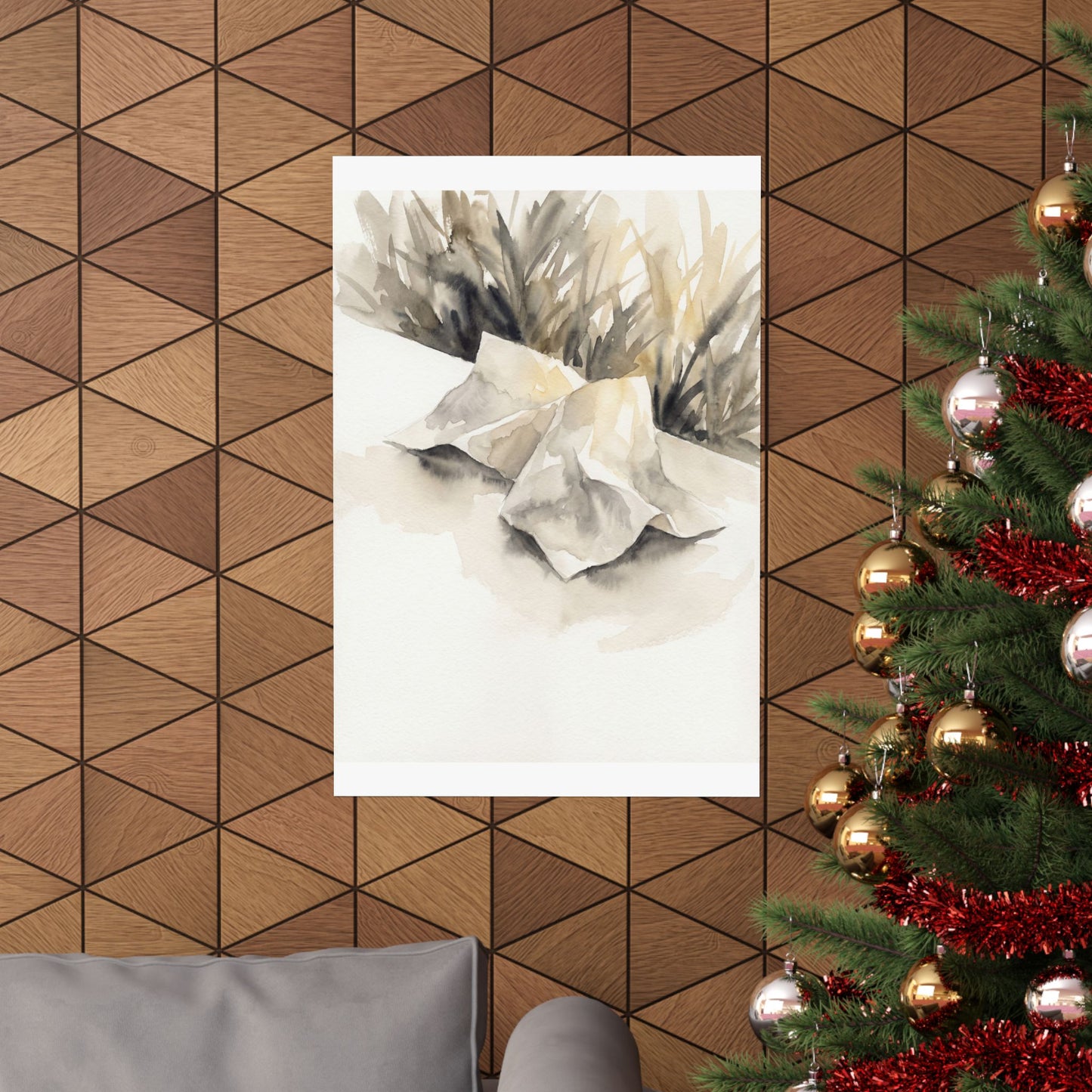 Summer Paper Fold Watercolor Wall Art Print | Warm Decor