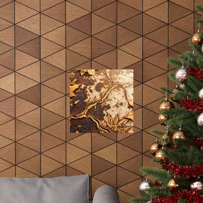 Rust Patina Wall Art Print | Autumn Kintsugi Gold Vein Art
