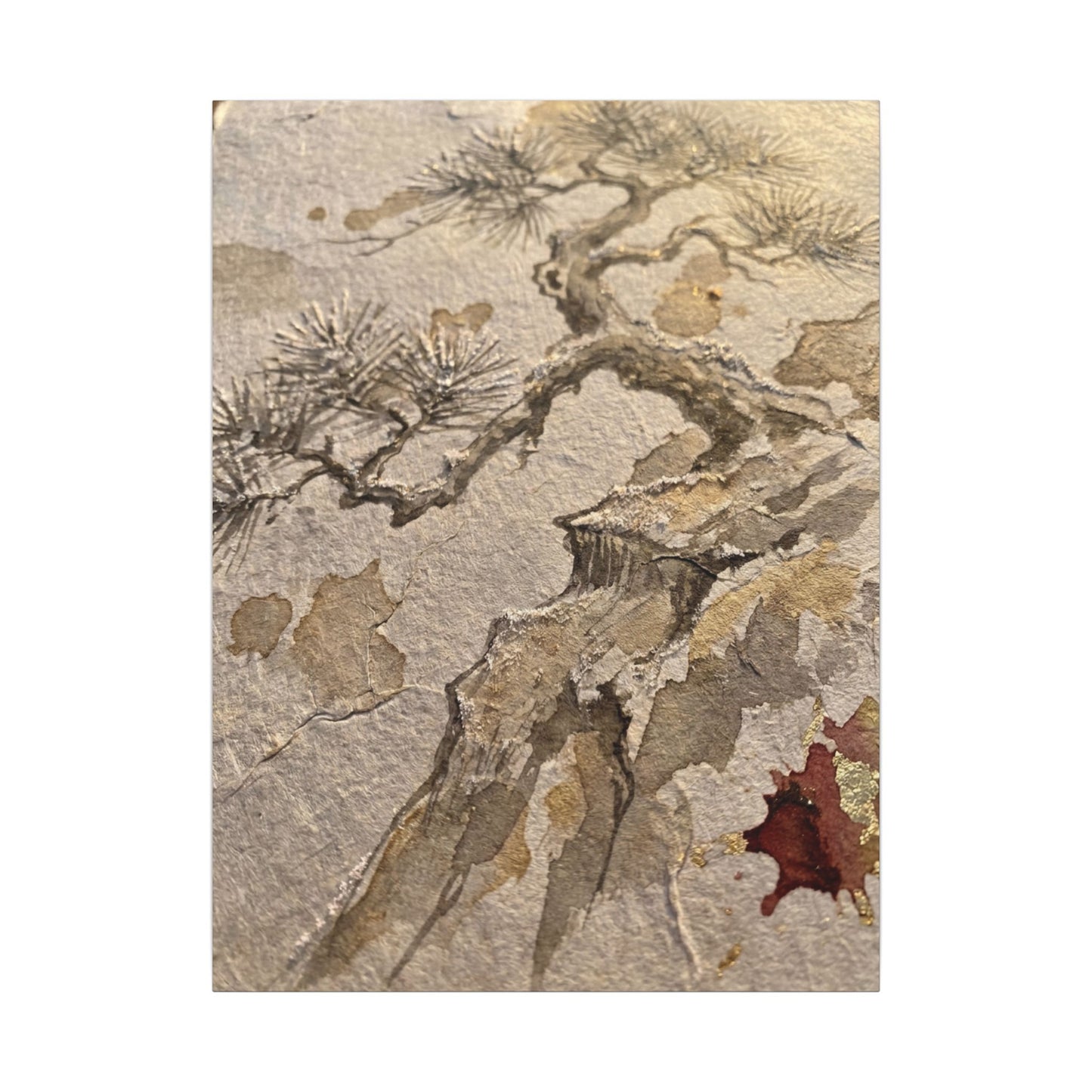 Pine Tree Canvas Art | Winter Japandi Japanese Pattern Art