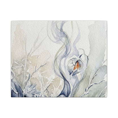 Earthy Incense Smoke Canvas Art - Watercolor Japandi