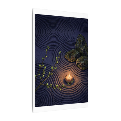 Mono No Aware Rock Garden Canvas Art - Zen Ukiyo E Inspired