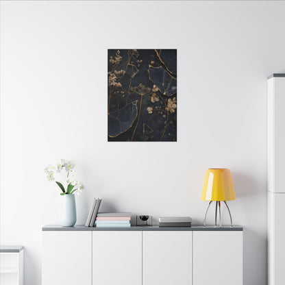 Philosophical Dried Flowers Canvas Art - Broken Beauty Kintsugi