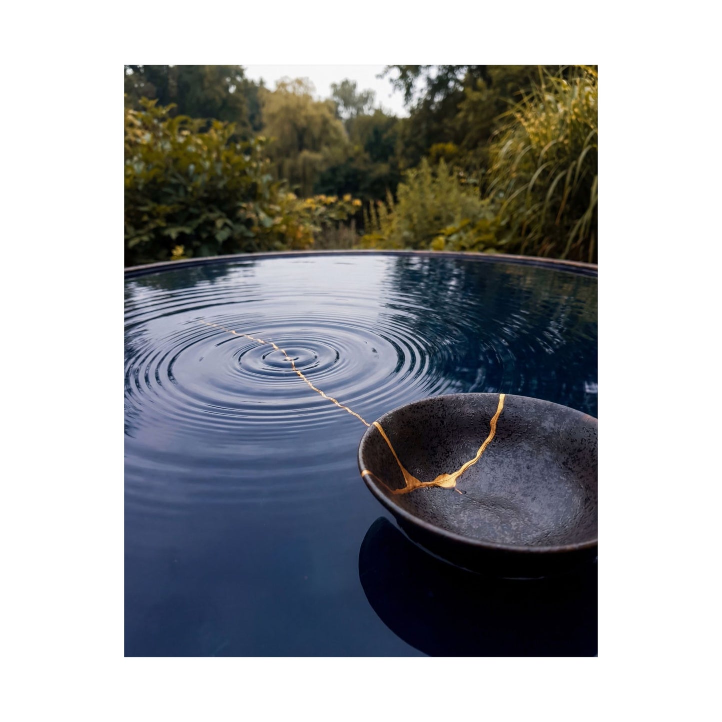 Shibui Water Ripple Wall Art Print - Kintsugi Broken Beauty