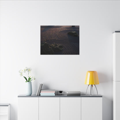 Spring Rock Garden Shadow Zen Canvas Art | Luxurious Decor