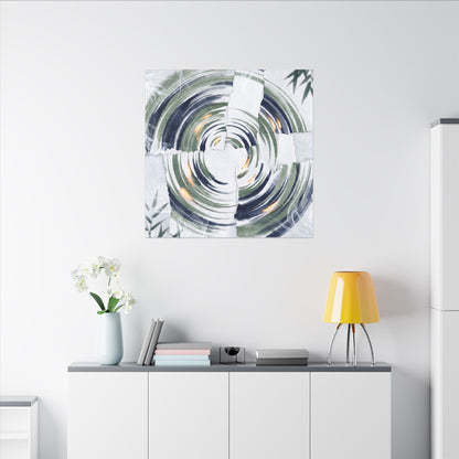 Winter Water Ripple Sumi E Canvas Art | Peaceful Decor