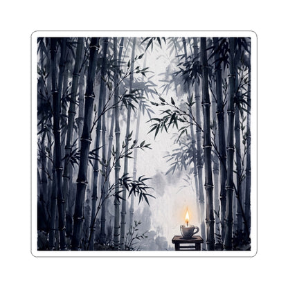 Candlelight Bamboo Grove Sticker - Zen Ma Art Print