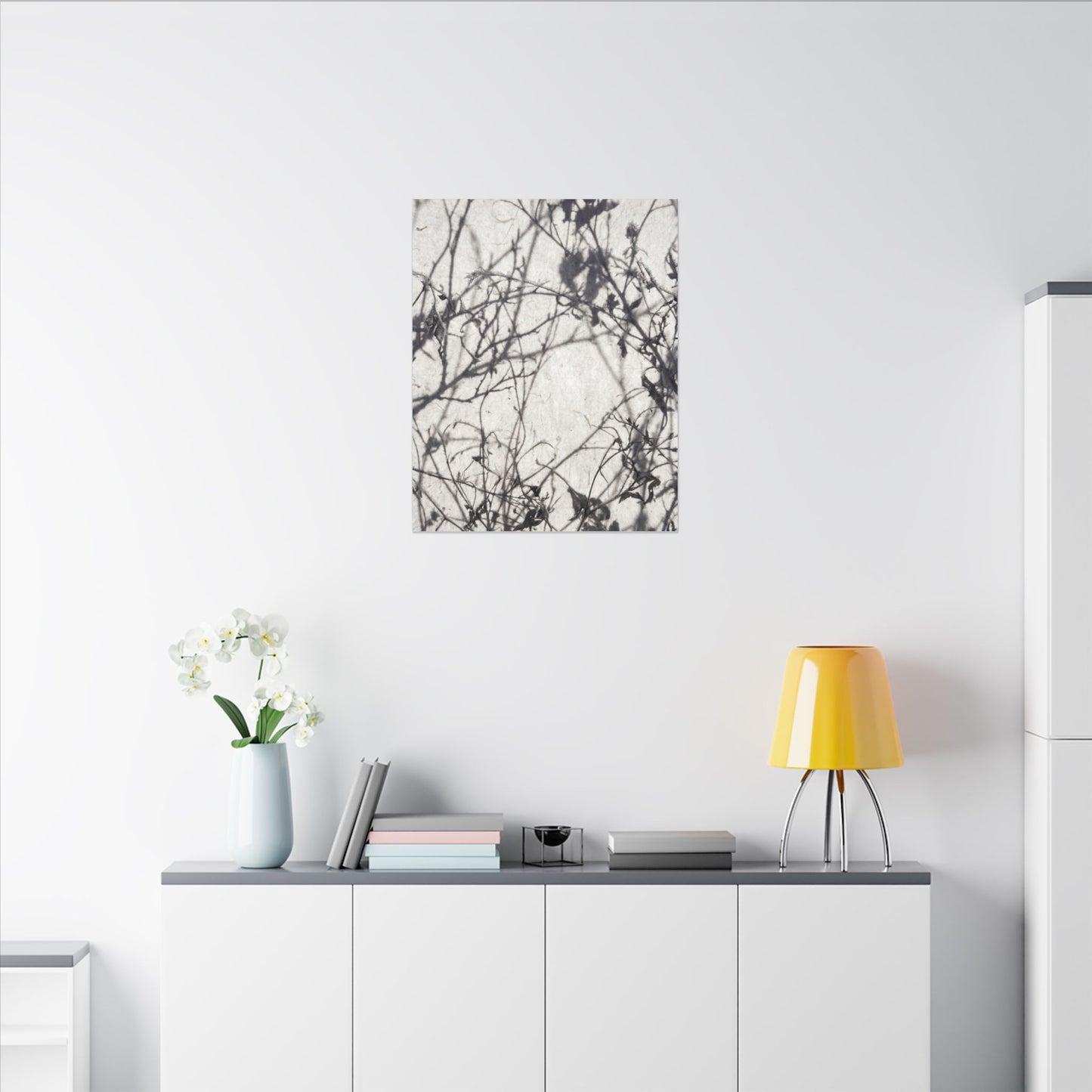 Winter Shadow Play Japanese Pattern Canvas Art | Elegant Decor