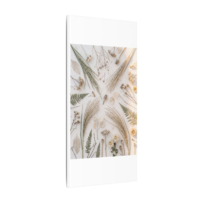 Elegant Dried Flowers Canvas Art - Japanese Pattern Japandi
