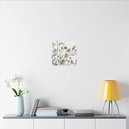 Dried Flowers Canvas Art | Summer Japandi Watercolor Art