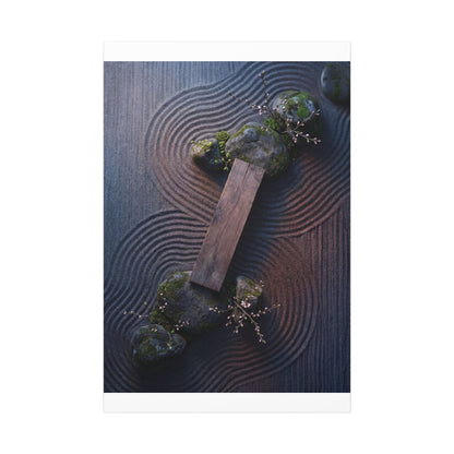 Spring Rock Garden Moody Minimal Canvas Art | Atmospheric Decor