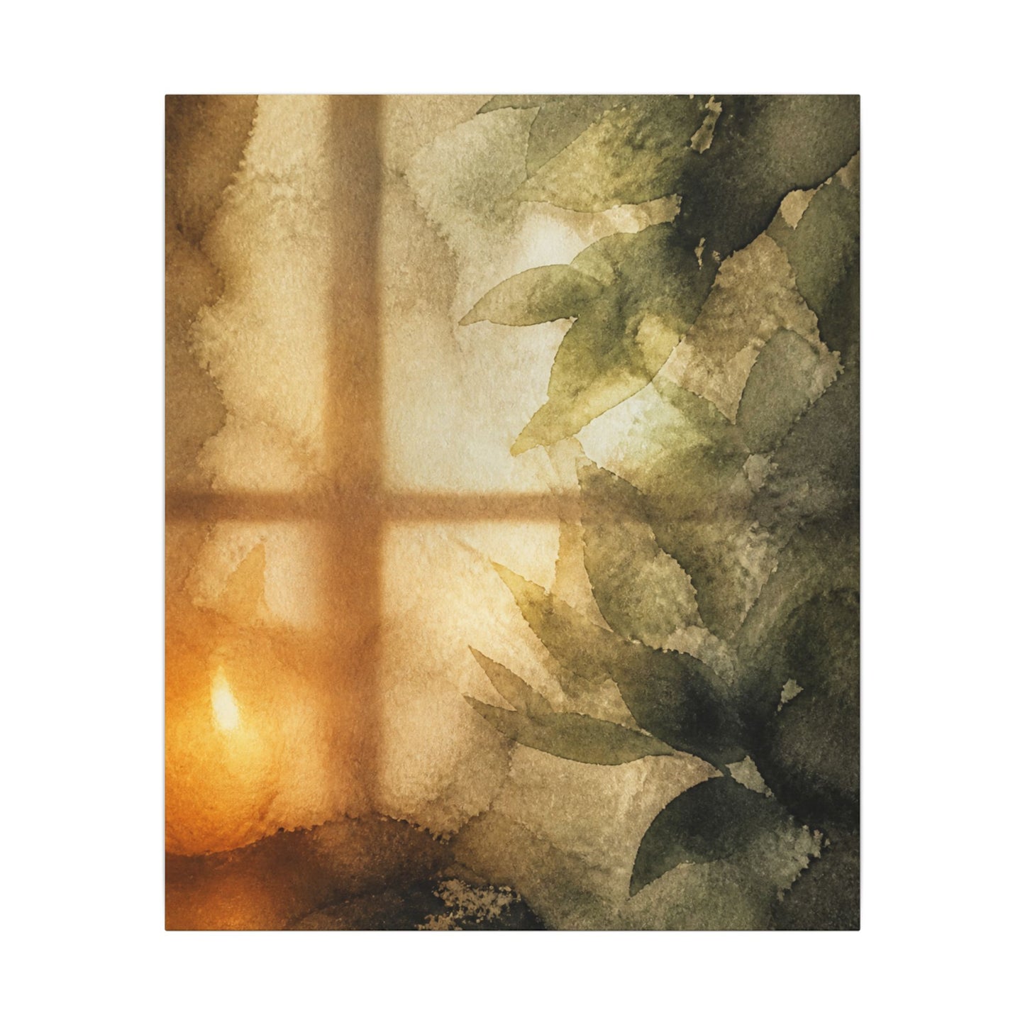 Cozy Shoji Screen Canvas Art - Watercolor Japandi