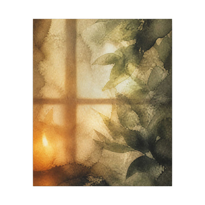 Cozy Shoji Screen Canvas Art - Watercolor Japandi