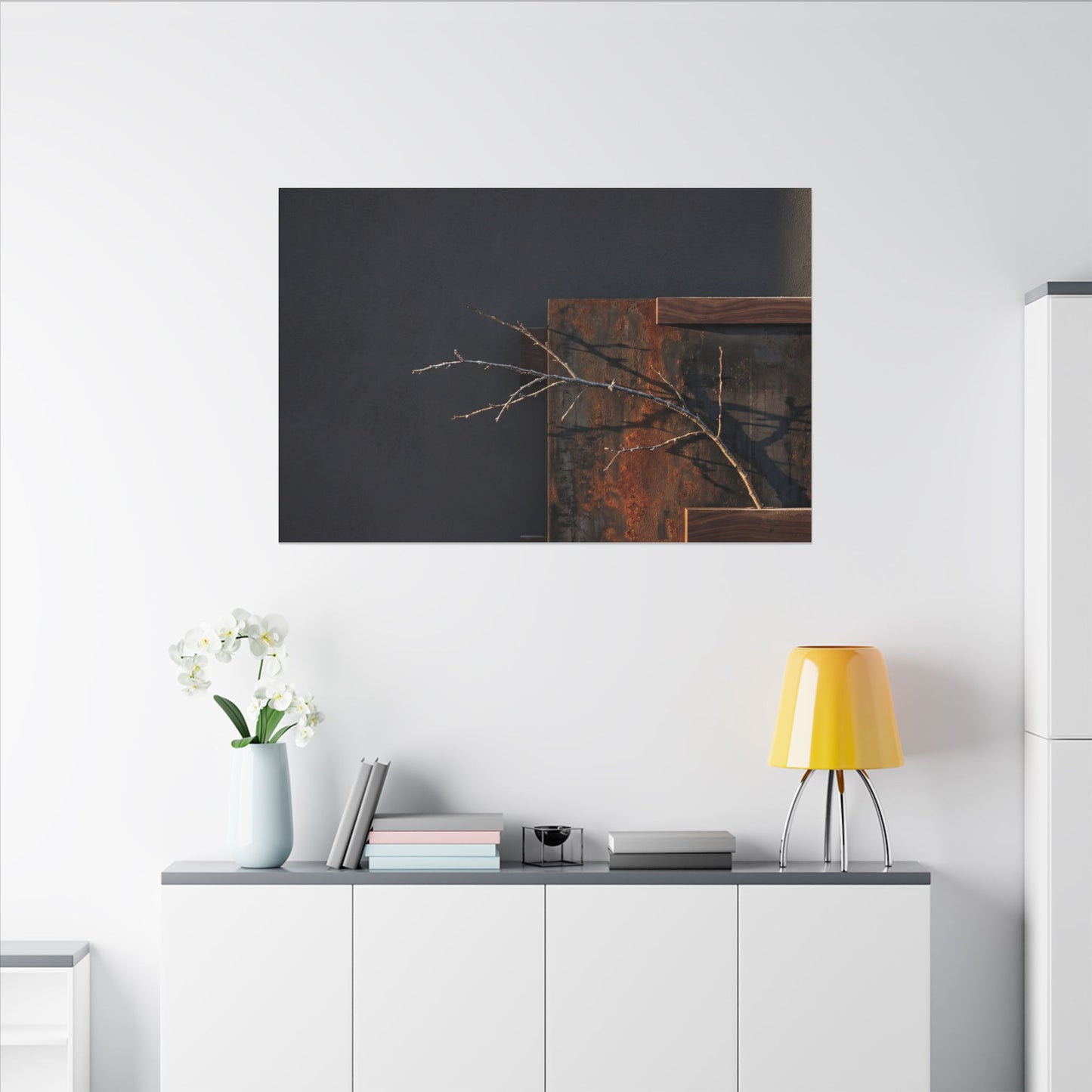 Ma Rust Patina Canvas Art - Dark Japandi Dark Texture