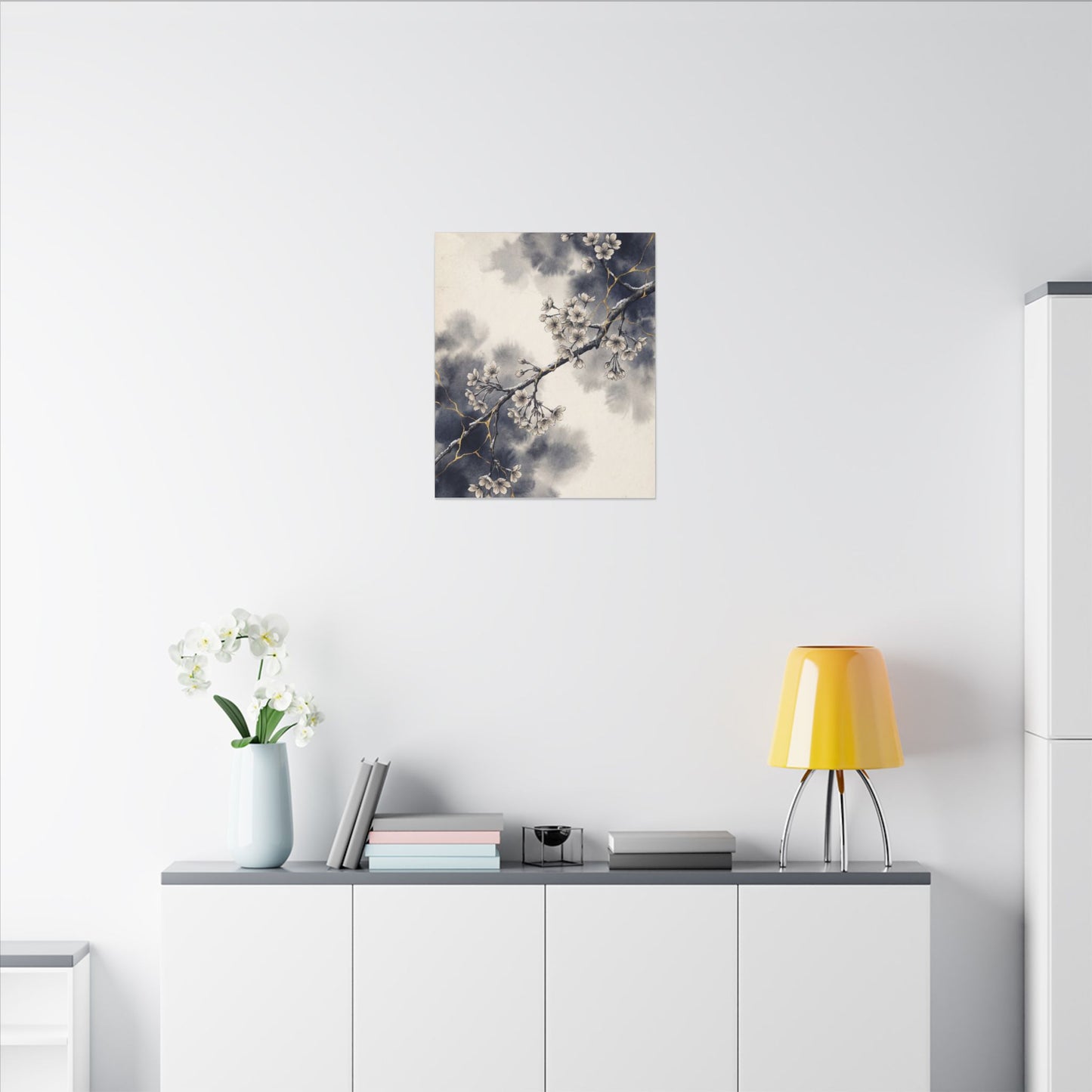 Ma Cherry Blossom Canvas Art - Kintsugi Gold Vein