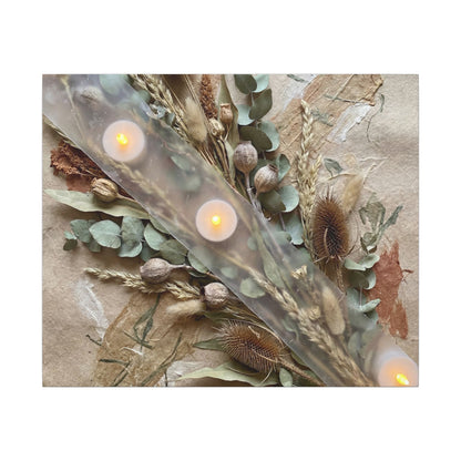 Candlelight Dried Flowers Canvas Art - Japandi Kanso