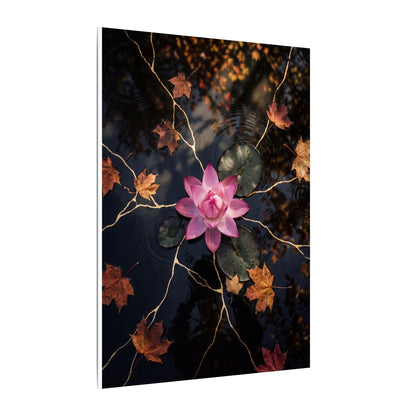 Ma Lotus Flower Canvas Art - Kintsugi Gold Vein