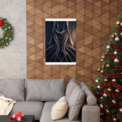 Silk Drape Shadow Zen Wall Art Print | Sophisticated Dark Japandi Art