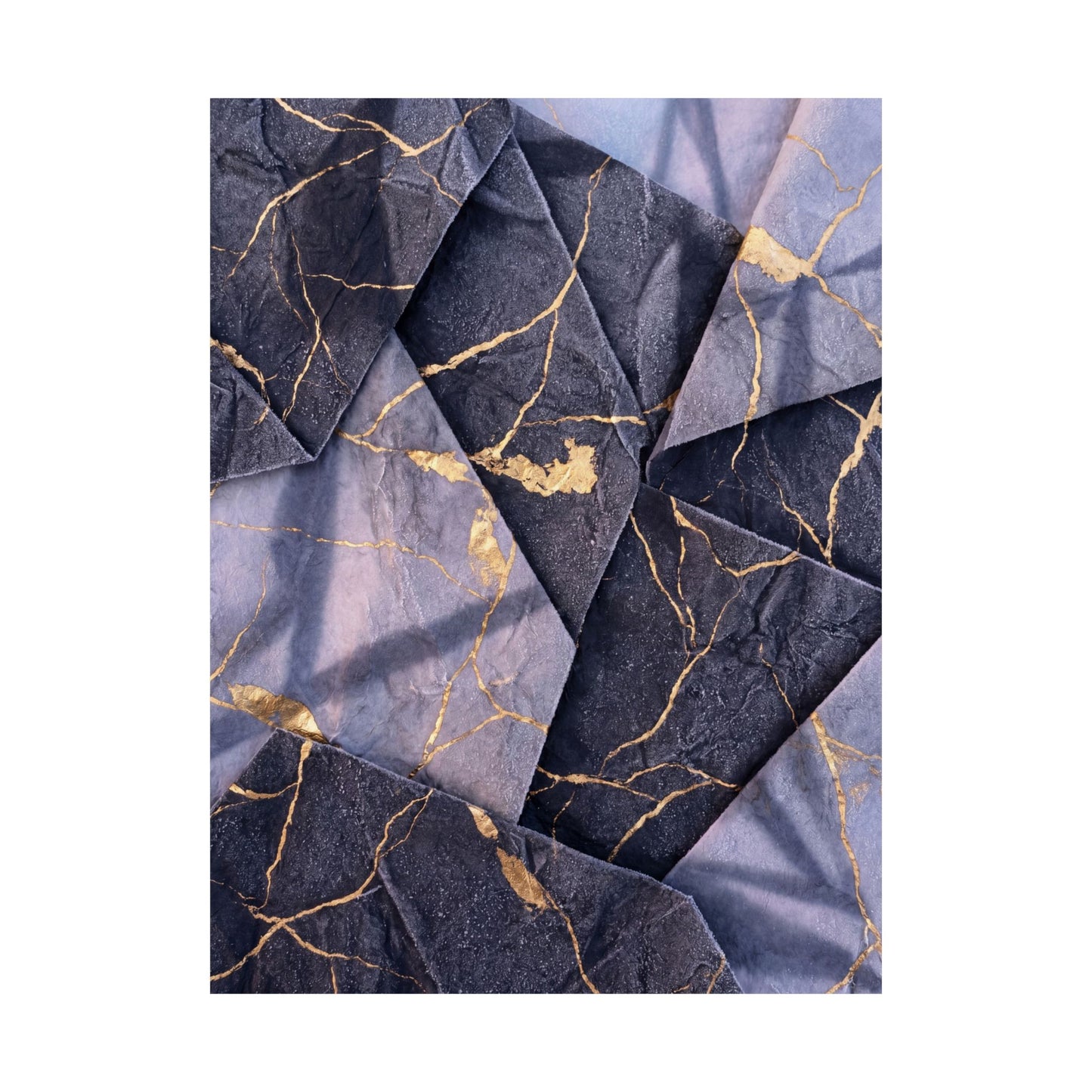 Artful Paper Fold Wall Art Print - Gold Vein Kintsugi