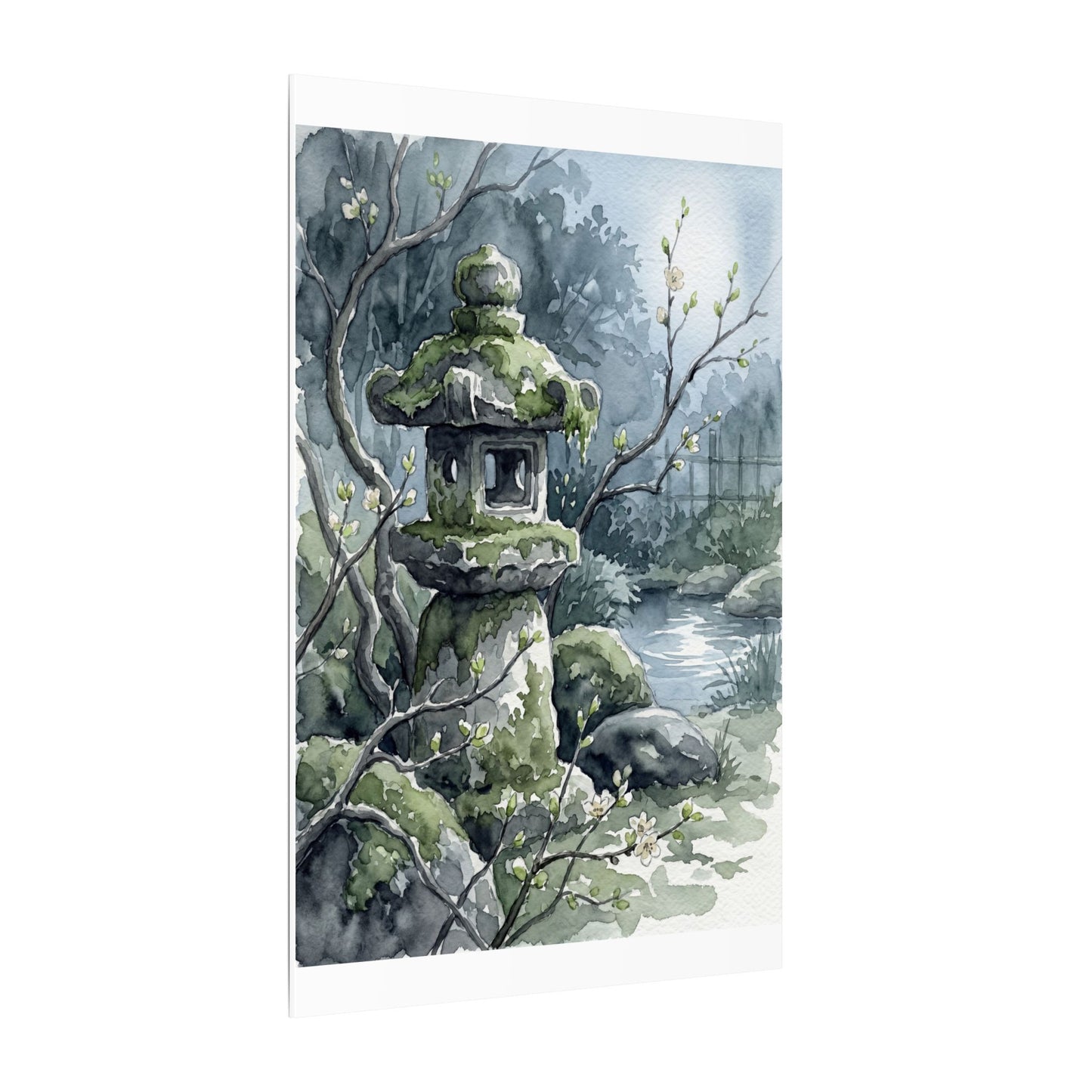 Moonlight Stone Lantern Canvas Art - Japandi Seijaku
