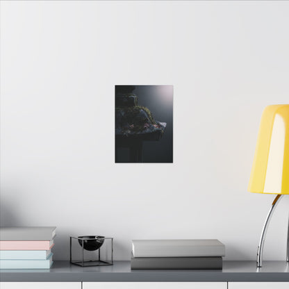 Stone Lantern Moody Minimal Canvas Art | Sophisticated Dark Japandi Art